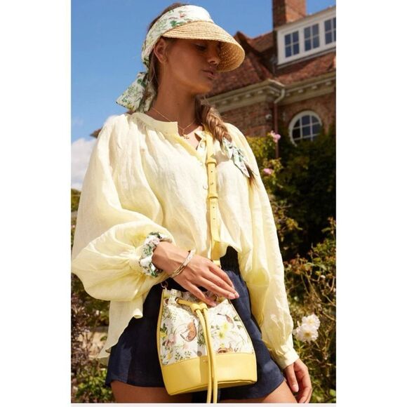 FABLE Meadow Creatures Marshmallow Yellow Bucket Bag / New No Tags - Picture 2 of 5